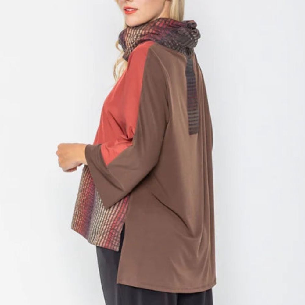 Ic Collection Rust Crop Top W/ Stripe Contrast - image 4